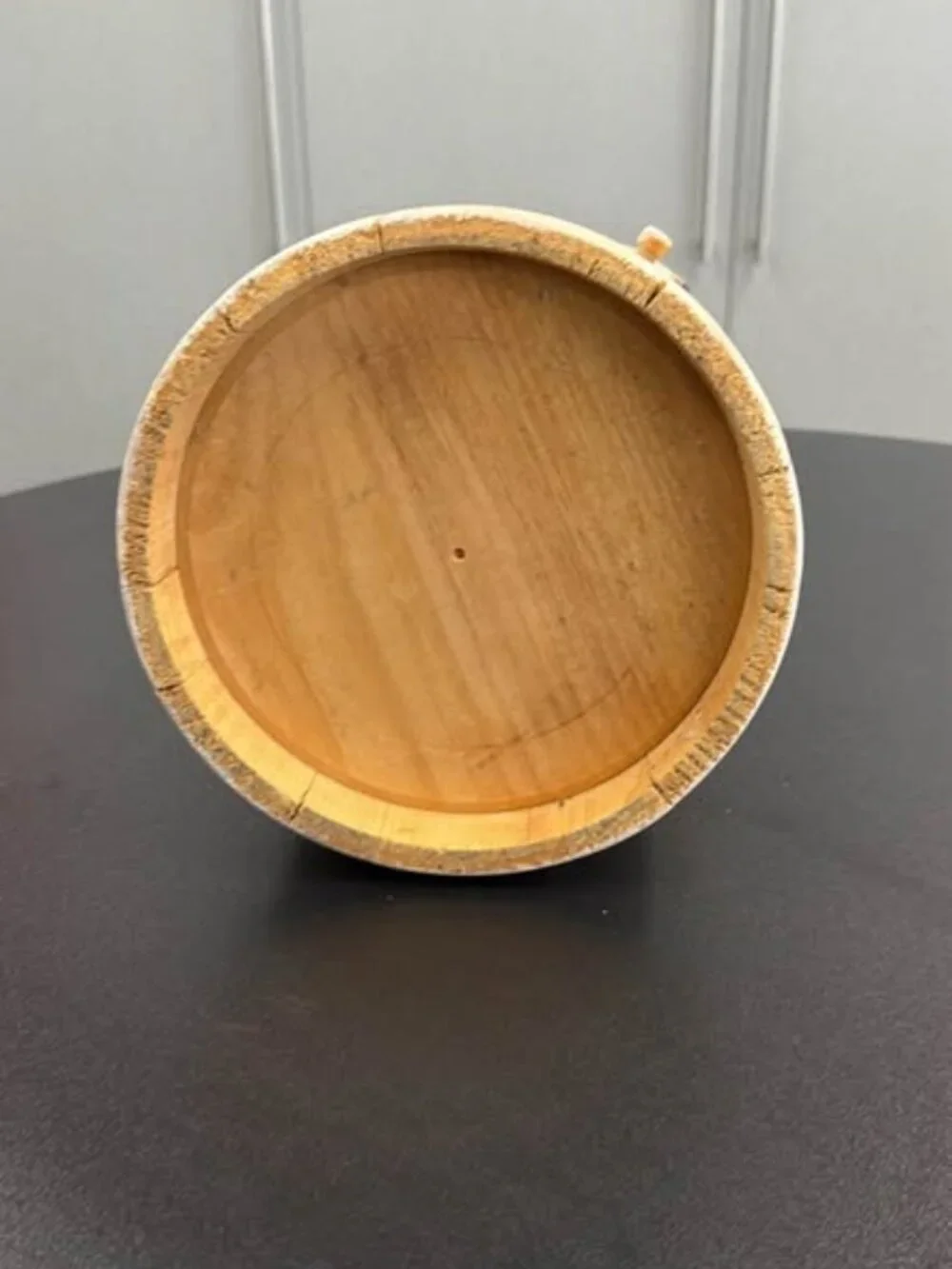 Vintage Wooden Firkin Bucket with Lid